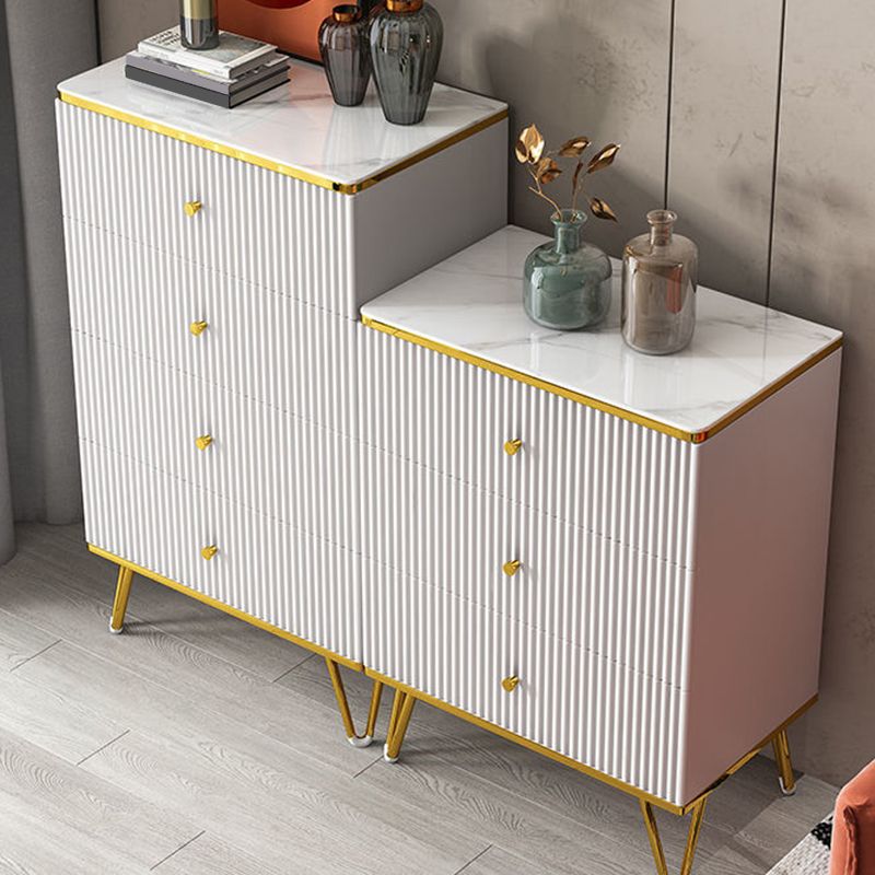 White Accent Chest 15.74" Wide Chest with Drawers, Water Resistant