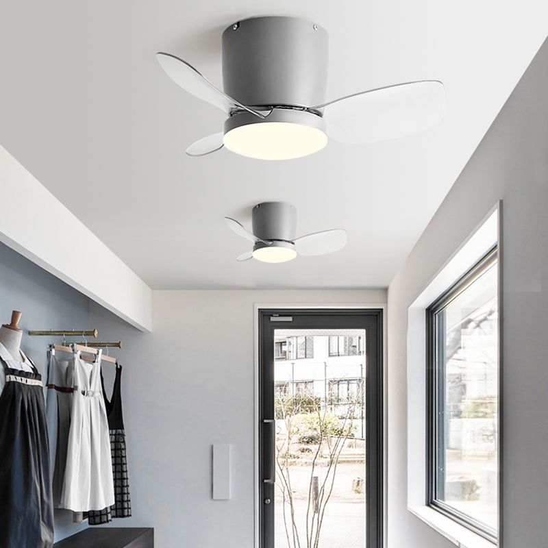 Nordic Style Ceiling Fan Lamp Cylinder Shape Ceiling Fan Light for Children's Room