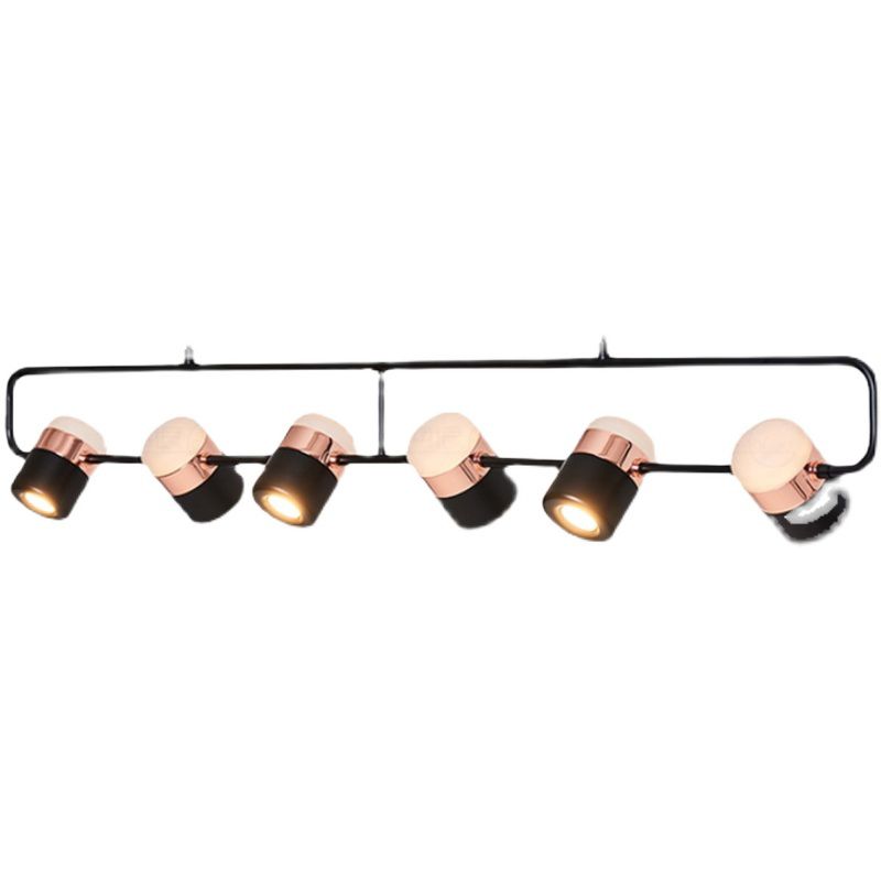 Modern Aluminum Track Light Cylinder Multi-Head Restaurant Hanging Lamp with Acrylic Shade