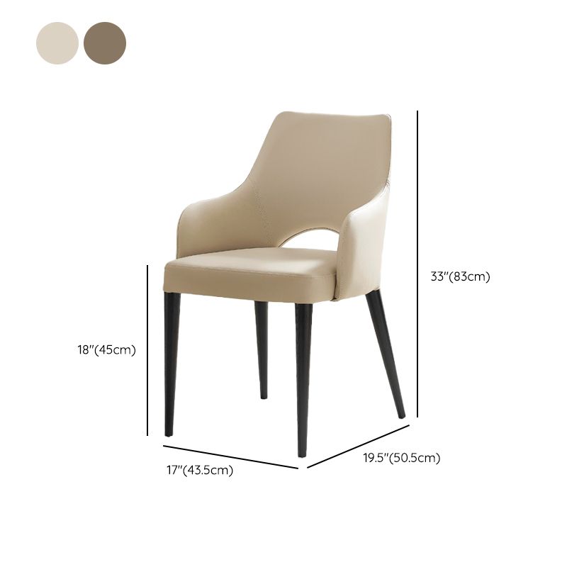 Modern Style Open Back Upholstered Leather Home Dining Side Chair
