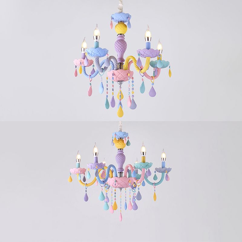 Bunte Metall Kronleuchter anheizt helle gebogene Arme moderne Stil Multi -Lichter -Federung Licht