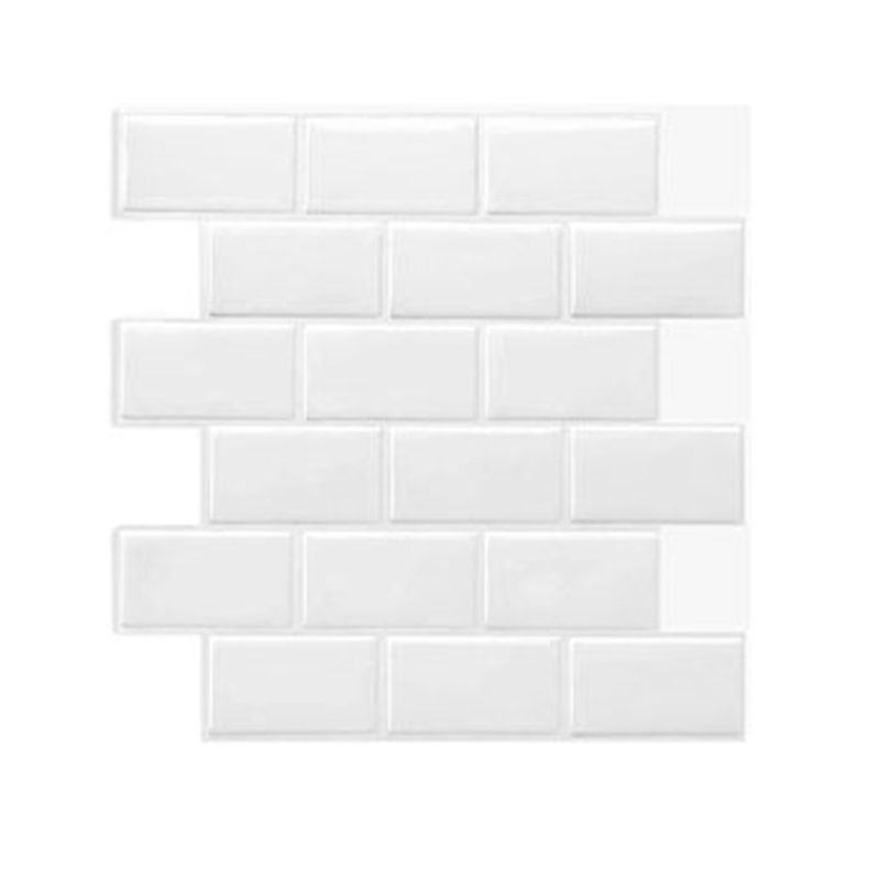 Subway Tile Wallpaper Plastic Peel and Stick Backsplash Wall Tile