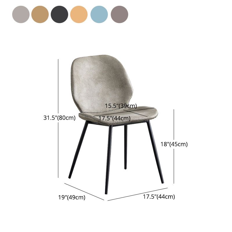 Sillas de comedor de metal contemporáneo, sillas laterales sin brazos con respaldo lateral para cocina