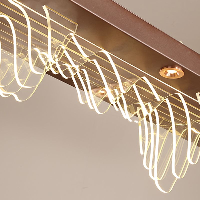 Squared Island Pendant LED Acrylic Modern Ceiling Pendant Light for Dining Room