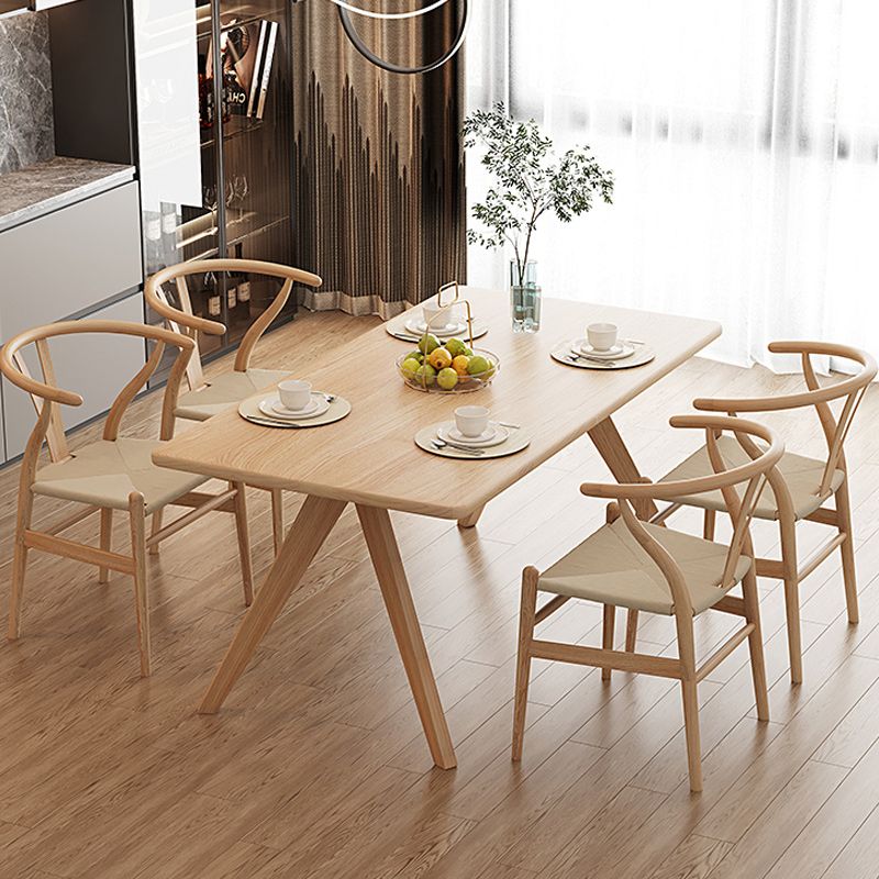 Modern 1/4/5 Pieces Dining Set Rectangle Pine Wood Dining Table for Kitchen