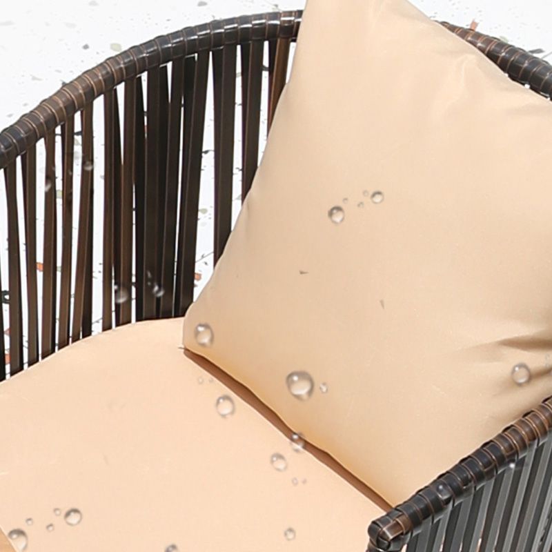 Tropical Rattan Patio Dining Chair Removable Cushion Outdoors Dining Chairs