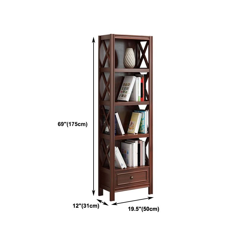 Rectangle Standard Solid Wood Bookcase Nordic Closed Back Bookshelf