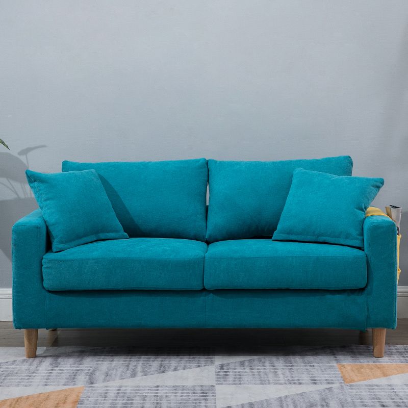 Beige Modern Farmhouse Cushions Standard Sofa 21.65"High Square Arm Sofa
