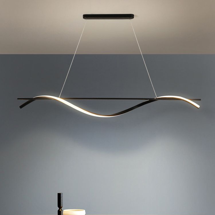 Fissaggi dell'illuminazione dell'isola Wave Acrilico Idee di illuminazione dell'isola moderna per il ristorante