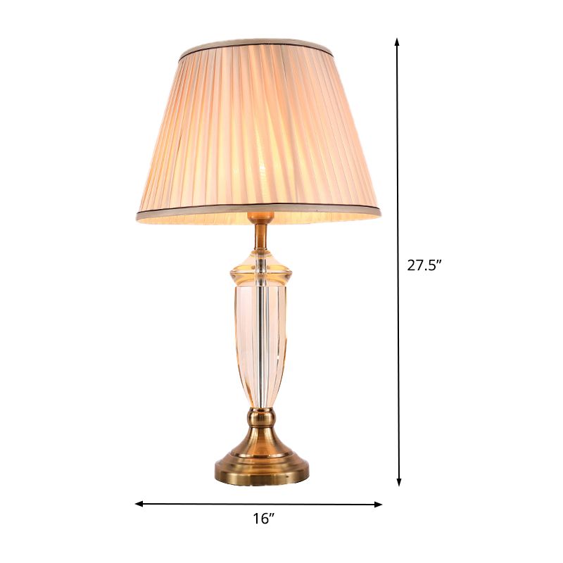1 Glühbirnen Esszimmer Schreibtisch Licht Modernismus Weiß/Blau -Tischlampe mit konischem Stoff Schatten