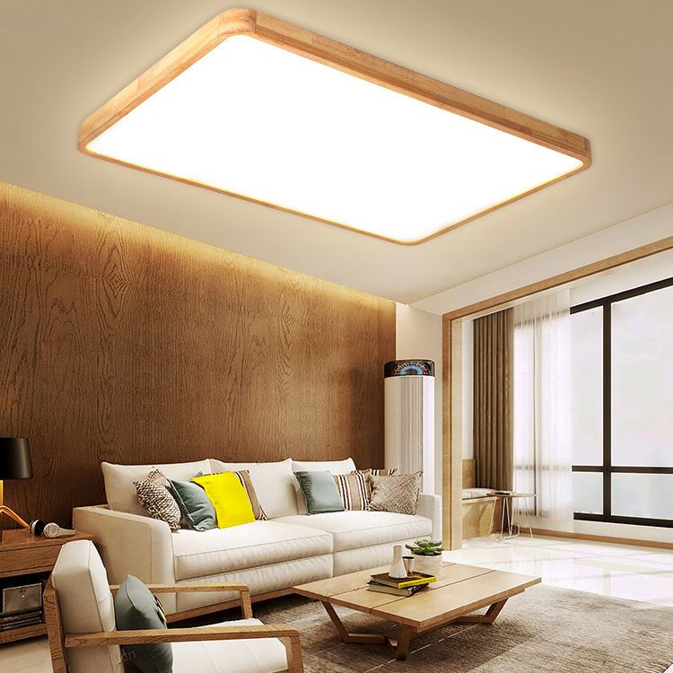 Moderne Flush Mount Light Armaturen Hout Flush Kroonluchter