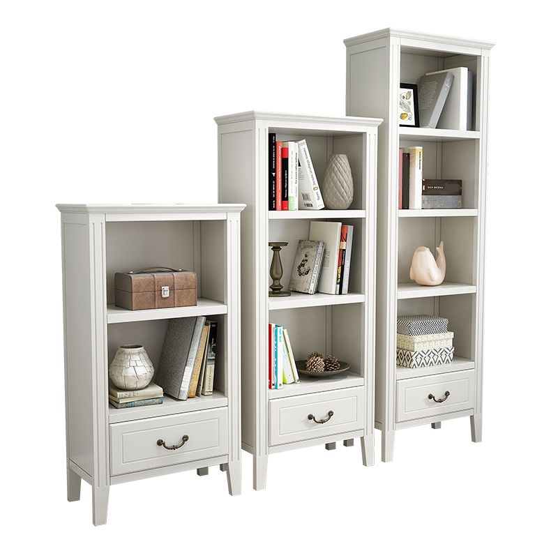Solid Wood Closed Back Bookshelf Nordic Standard Bookcase with Shelves