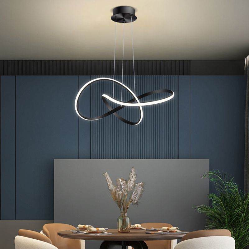 Zeitgenössische gekrümmte Kronleuchter Lichter Metall 1 helles Kronleuchter -Anhänger Licht