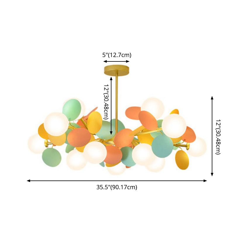 Ultra-modern Sphere Chandelier Lamp Glass Suspension Pendant Light for Living Room