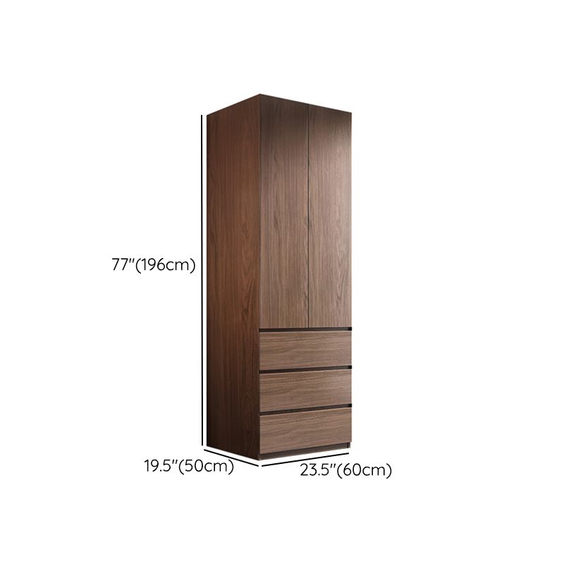 Wooden Wardrobe Armoire with Drawer Modern Hinged Wardrobe Closet
