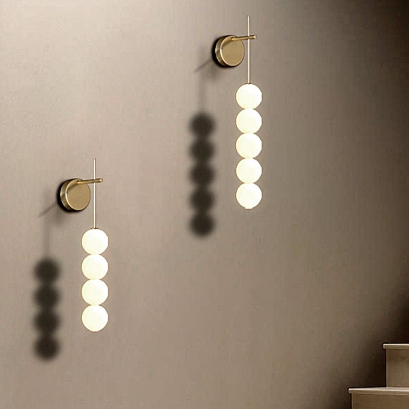 Contemporary Ball Shape Wall Light with Plastic Shade for Living Room