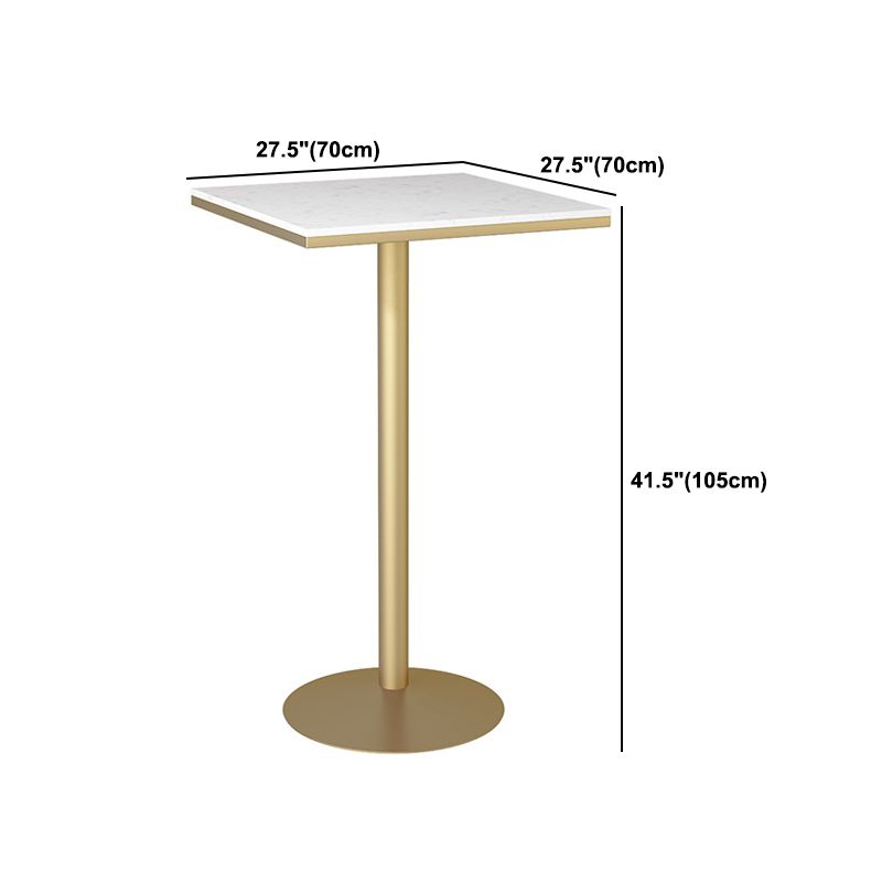 Stone Bar Table Glam Pedestal Bar Height Pub Table for Indoor