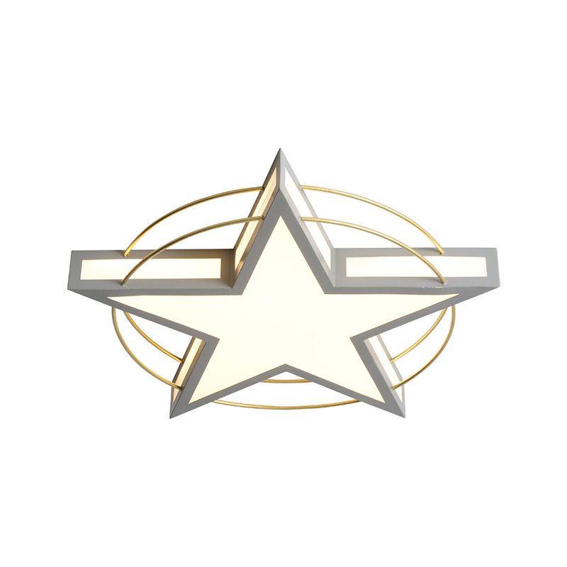 Star / triangle encastré luminaire nordique métal noir / gris plafonnier encastré avec diffuseur acrylique