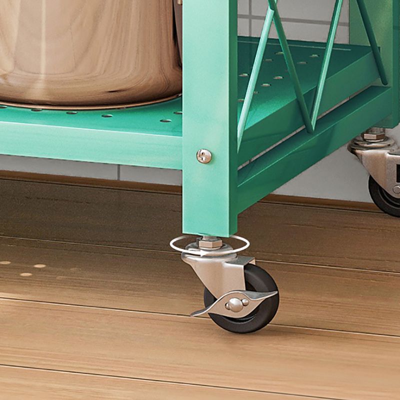 Nordic Foldable Metal Storage Bookshelf Rectangle Movable Open Bookcase