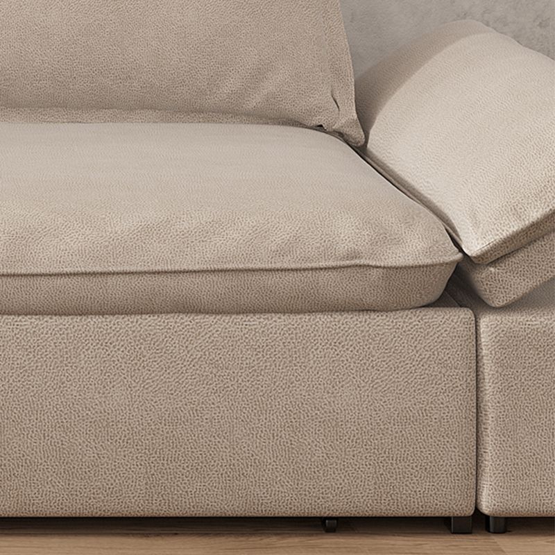 Beige Faux leather Sleeper Sofa 32.28" Wide Sofa Bed with Detachable Mattress