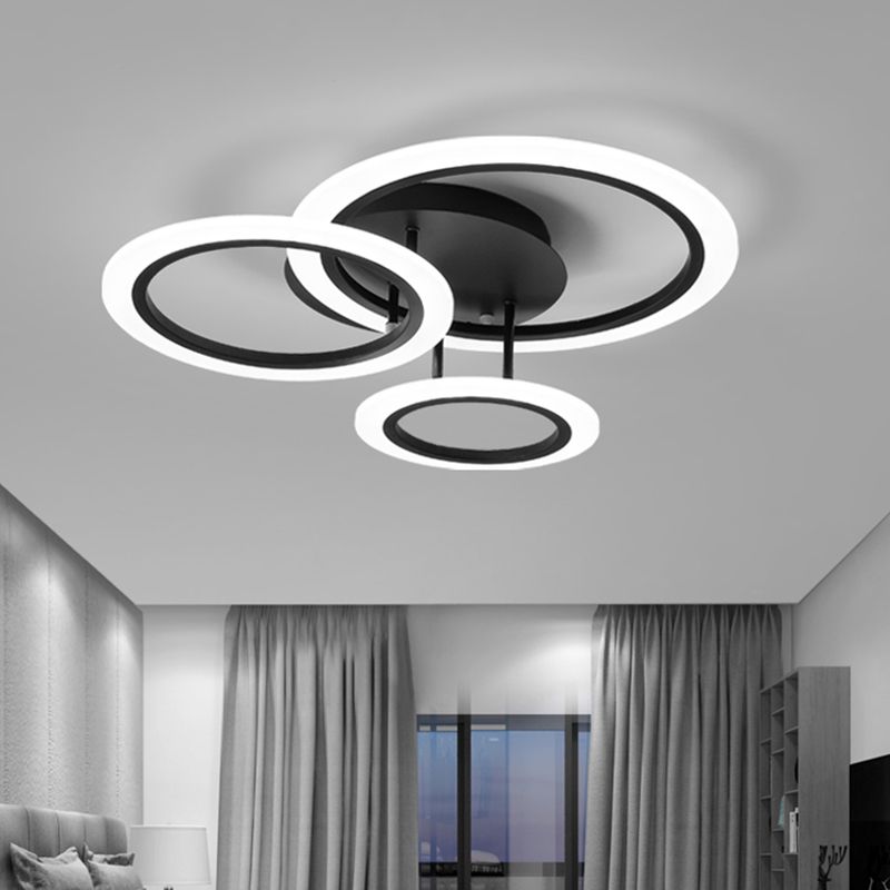 Square/Round LED Flush Mount Ceiling Fixture with Acrylic Shade Modern Flush Light