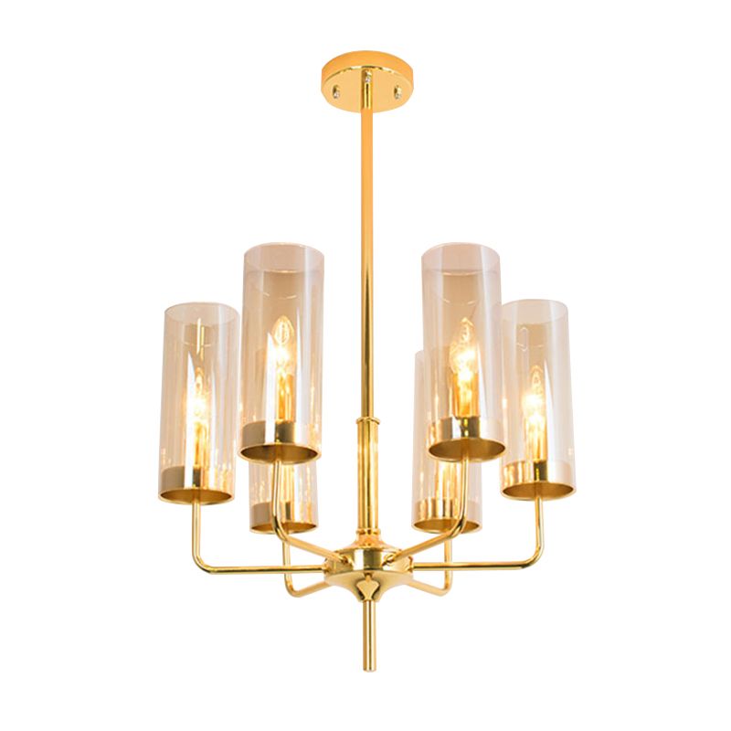 Traditional 6 Lights Golden Chandelier for Livinig Room
