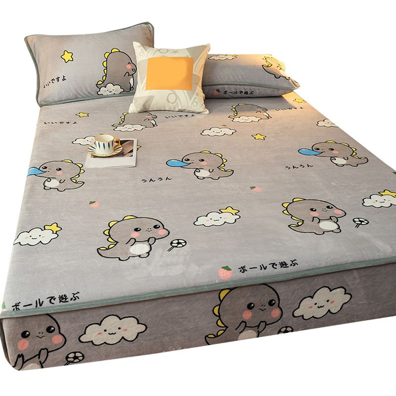 Cotton Flannel Bed Sheet Set Printed Bed Sheet Set with Wrinkle Resistant