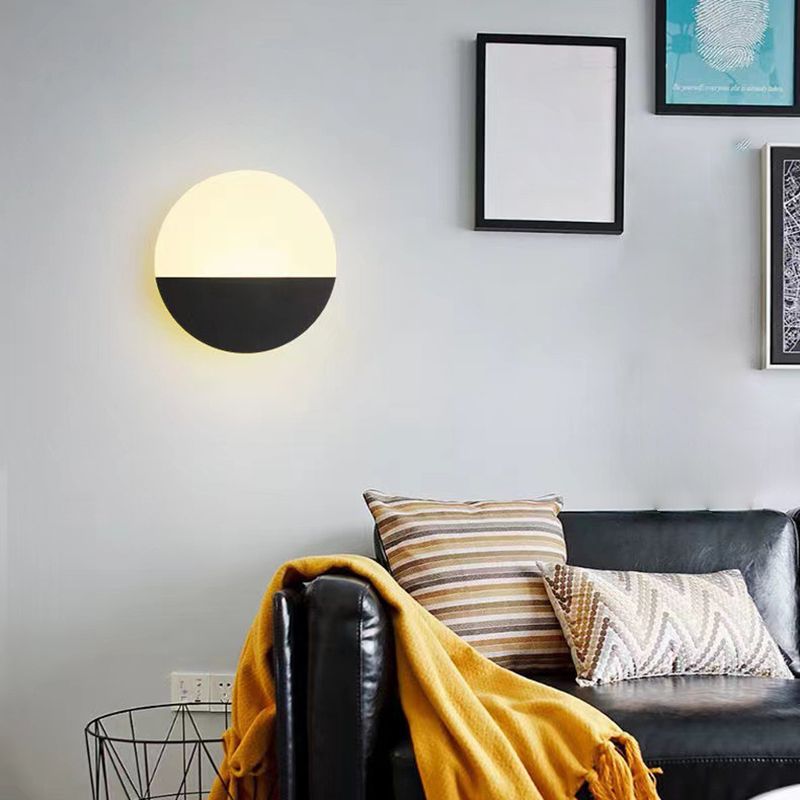 1 Light Geometric Flush Mount Wall Sconce Contemporary Metal Wall Light Sconces