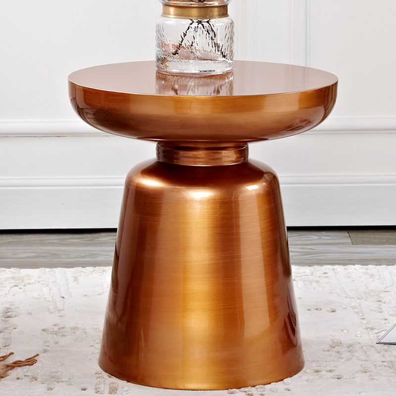 Mid-Century Metal Round End Table Pedestal Sofa Corner Table