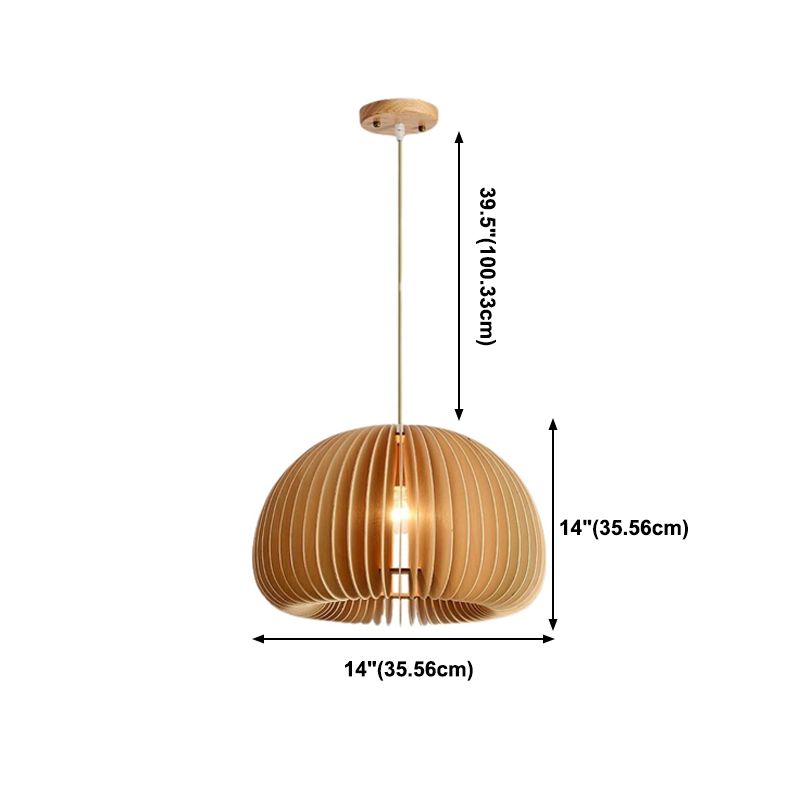 Pumpkin suspension du plafond bois moderne 1-Light plafond pendentif léger