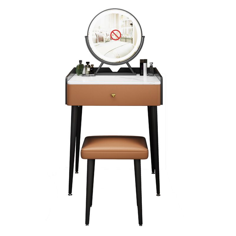 17.32" Wide Vanity Set Contemporary Dressing Table with Drawer