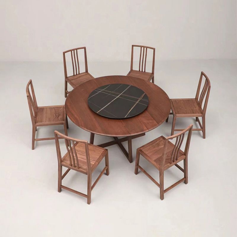 Pine Wood Modern Dining Set with Wooden Chairs 1/2/5 Pcs Dinette Set for Home