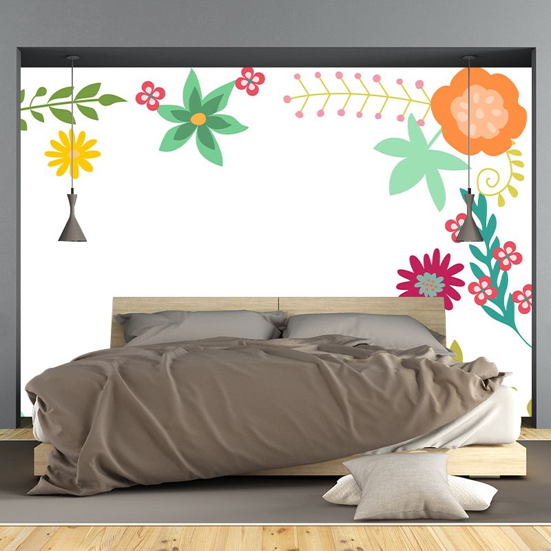 Mildew Tropical Plant Mural Resistant Wallpaper for Home Decor