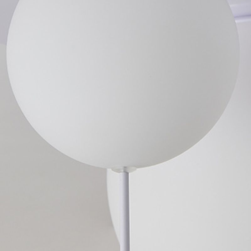 Cartoon 1-Light Ceiling Light White Balloon Shape Glass Flush Mount Light Fixture