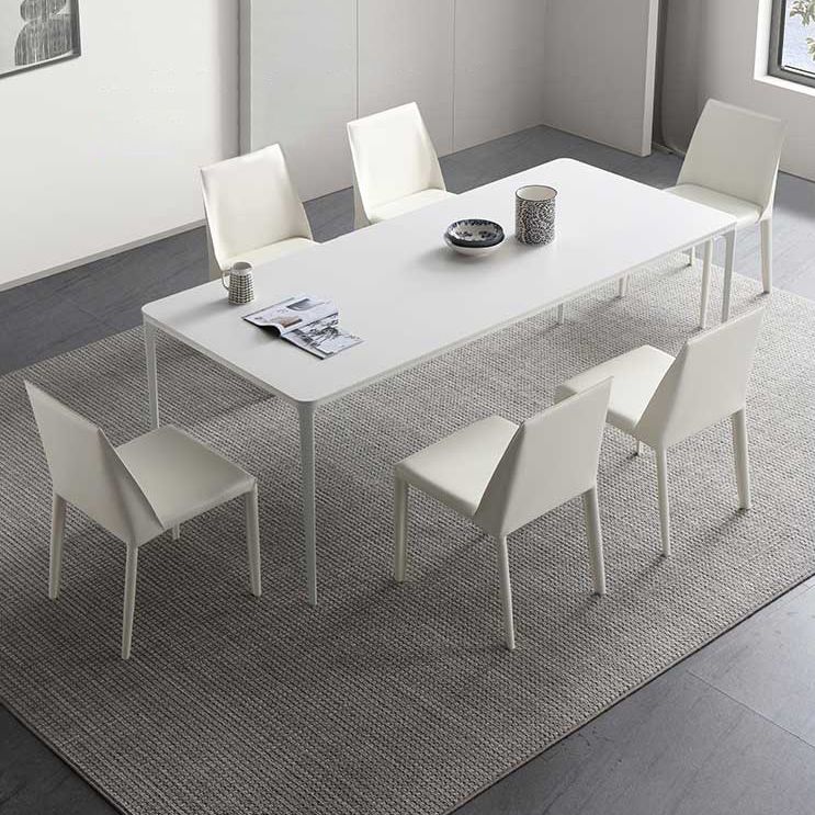 Mesa de comedor de piedra sinterizada Mesa base de 4 patas de estilo simple para comedor
