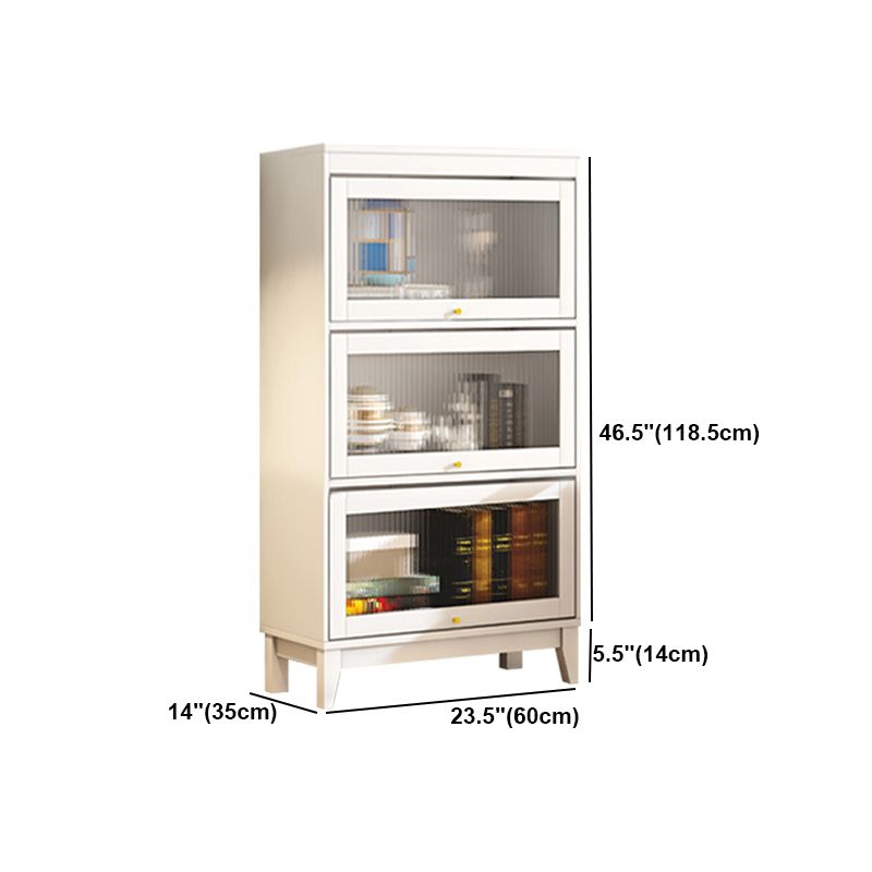 Urban Vertical Standard Bookcase White Manufactured Wood Bookshelf with Glass Doors