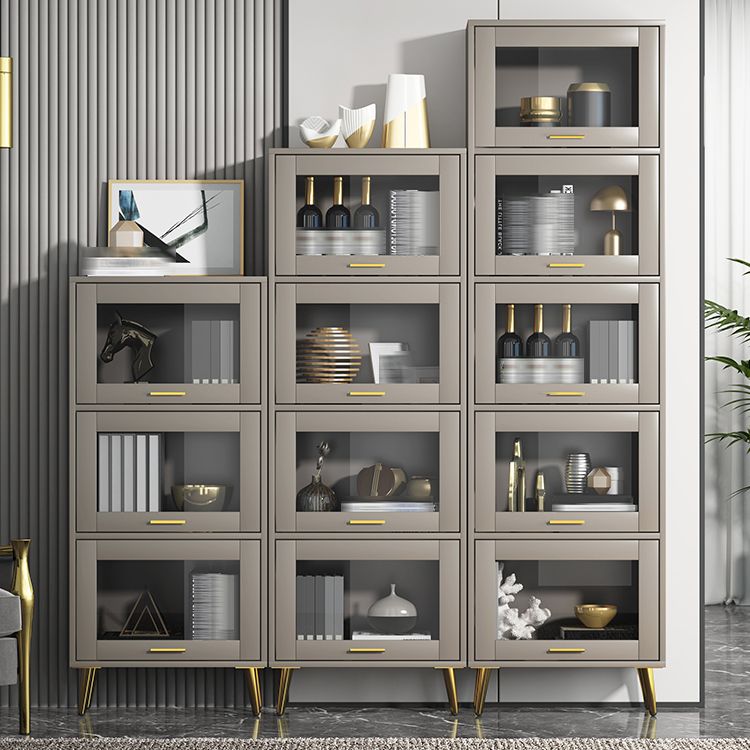 Modern Style Bookshelf Closed Back Shelf Bookcase with Doors for Office Home