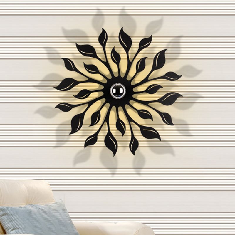 Black Finish Blossom Wall Sconce Light Nordic LED Metal Wall Mounted Lamp for Living Room