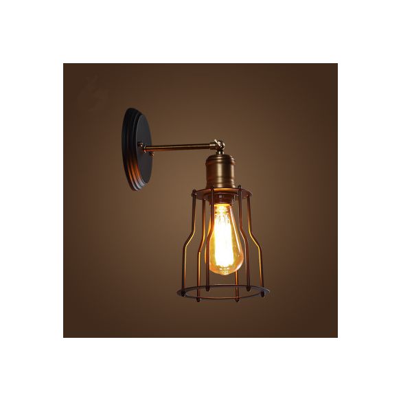 Innen- oder Outdoor -Wandleuchte Vintage Industrial Wall Light im Metallkäfig