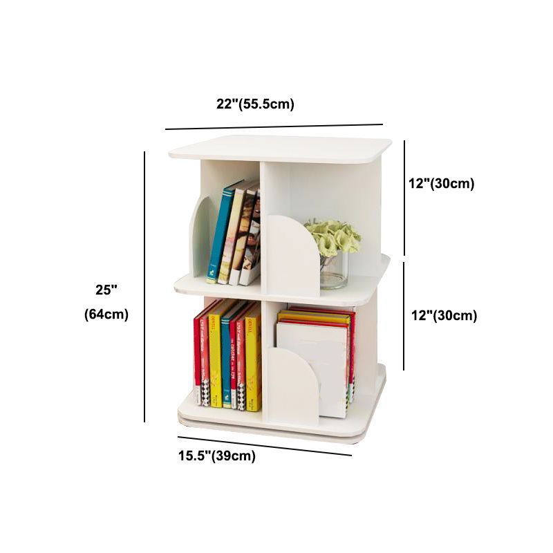 White Closed Back Bookshelf Manufactured Wood Bookcase for Living Room