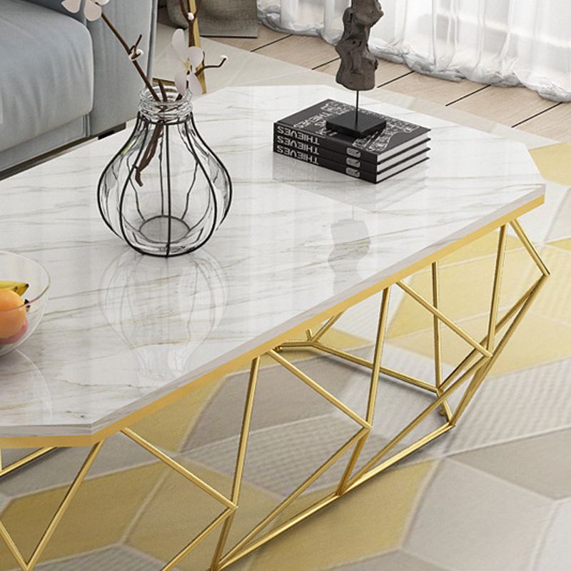 Frame Coffee Table Rectangle Marble Top Coffee Cocktail Table