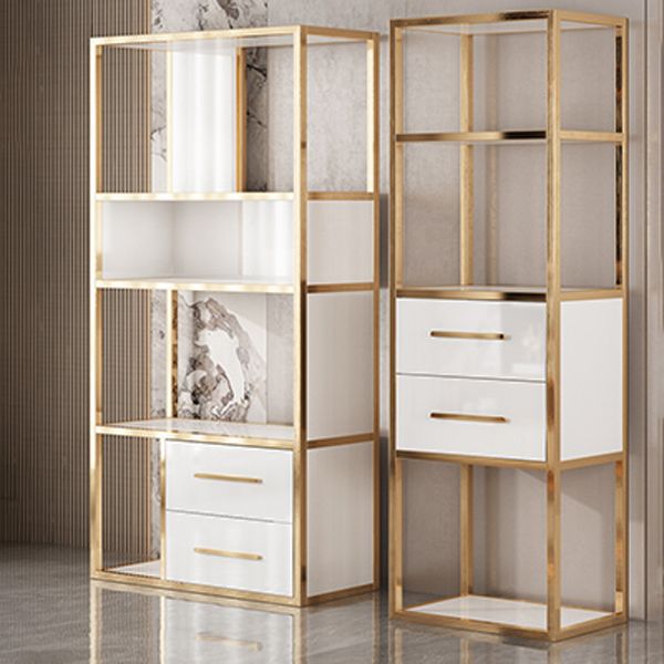 Glam Style Bookshelf Open Back Bookcase for Home Office and Study Room