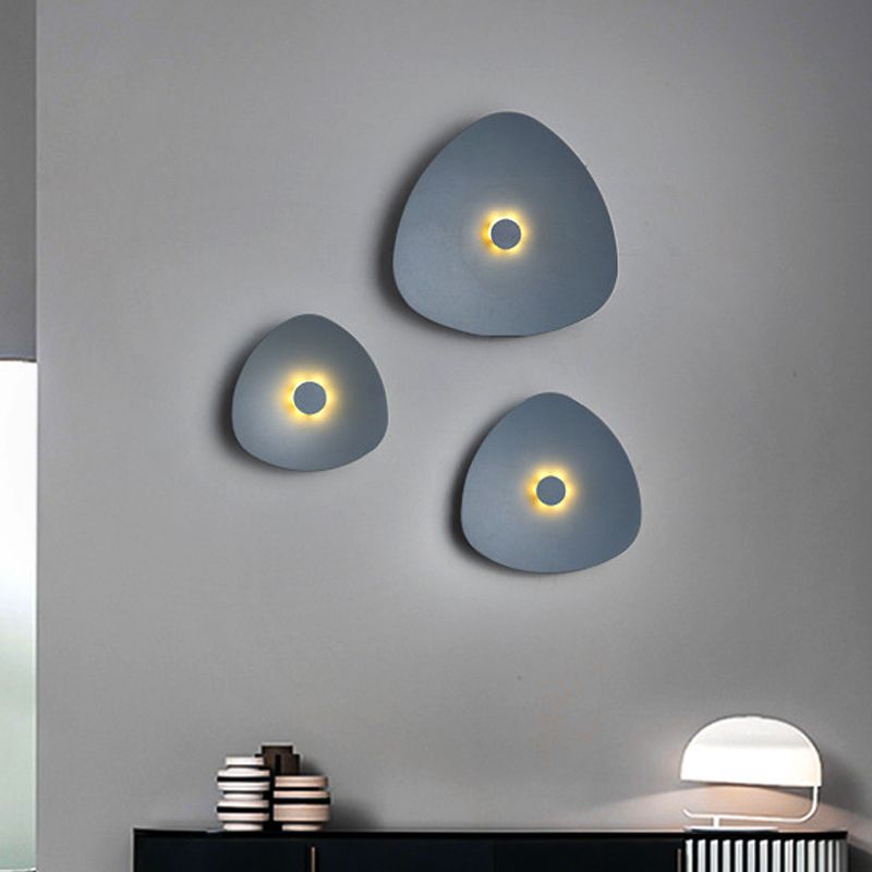 Minimal Flaky Sconce Light 7"/9"/11" Wide Acrylic LED Wall Mounted Light Fixture in Grey/White