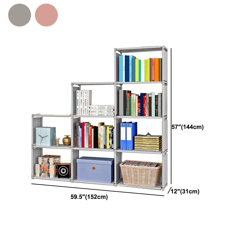 Modern Style Plastic Bookshelf Open Back Bookcase for Living Room