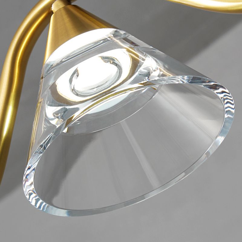 Gold Island Lights Modern Multi-Head Geometry Restaurant Hanging Lamps with Glass Shade