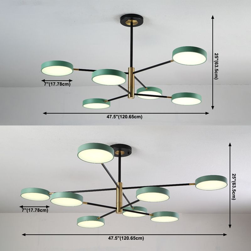 Lámparas colgantes de forma de geometría estilo moderno de metal colgante de metal accesorios