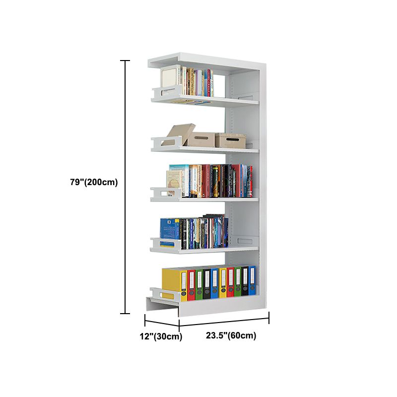 Rectangle Etagere Bookshelf Modern Metal Open Bookcase with Shelves