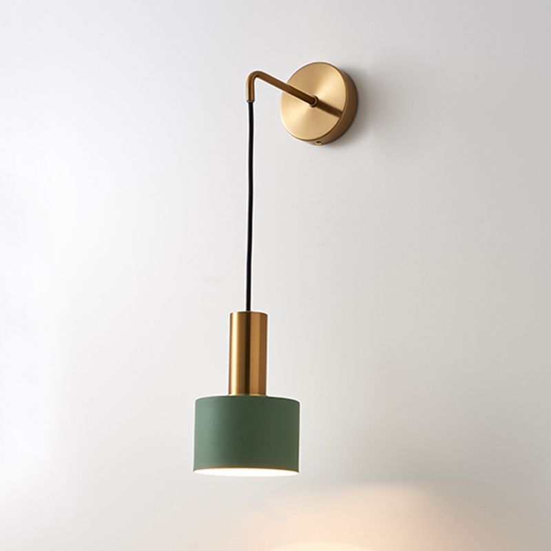 Modern Style Cylindrical Shape Wall Lighting Metal 1 Light Wall Lights for Bedroom