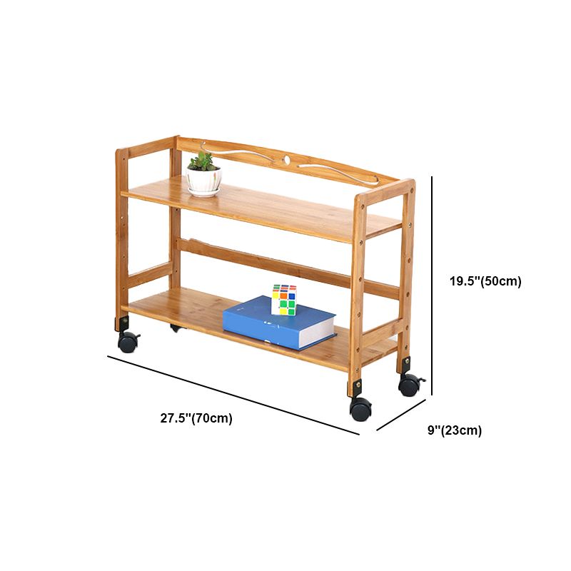 Wooden Bamboo Bookcase 9" Wide with Rectangular Shelves Bookshelf for Study Room