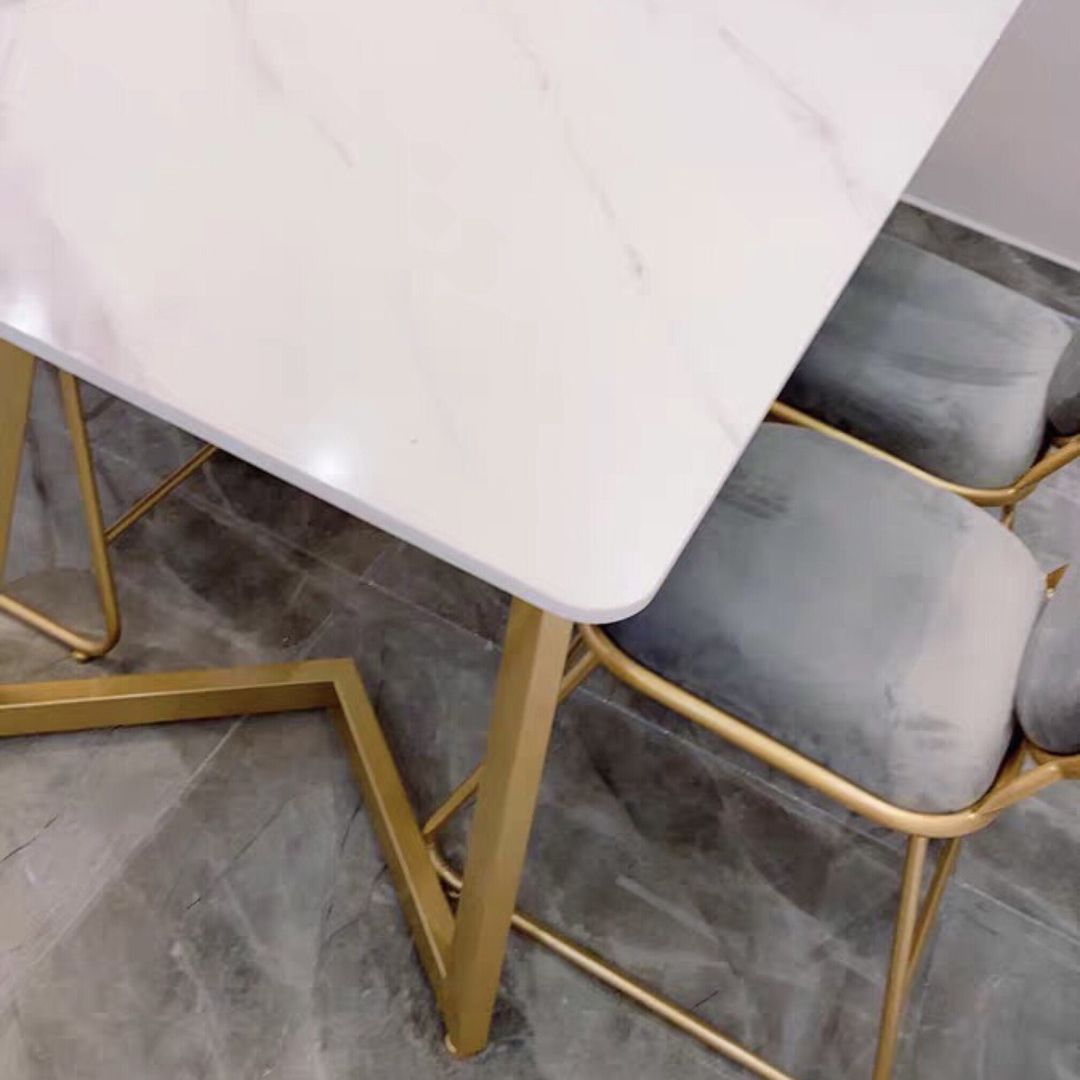 Scandinavian Standard Sintered Stone Top Dining Room Set of Rectangle Shape for Kitchen Table Set